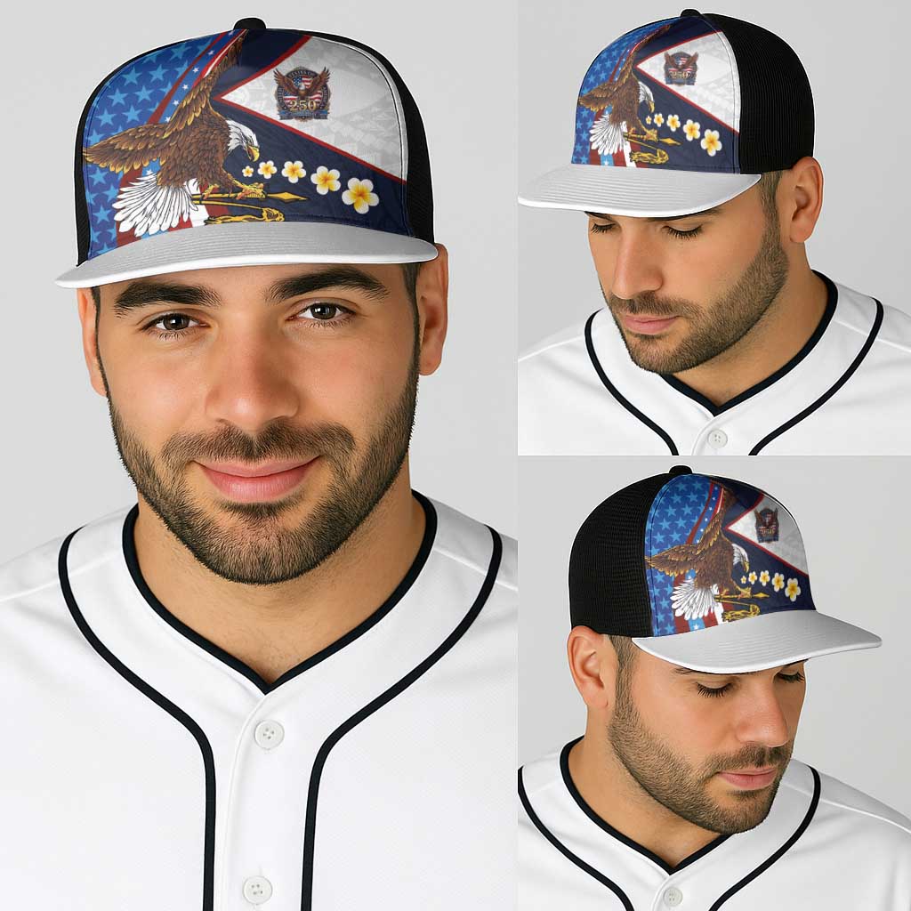 American Samoa and United States Semiquincentennial Baseball Net Cap Bald Eagle with National Flag Style