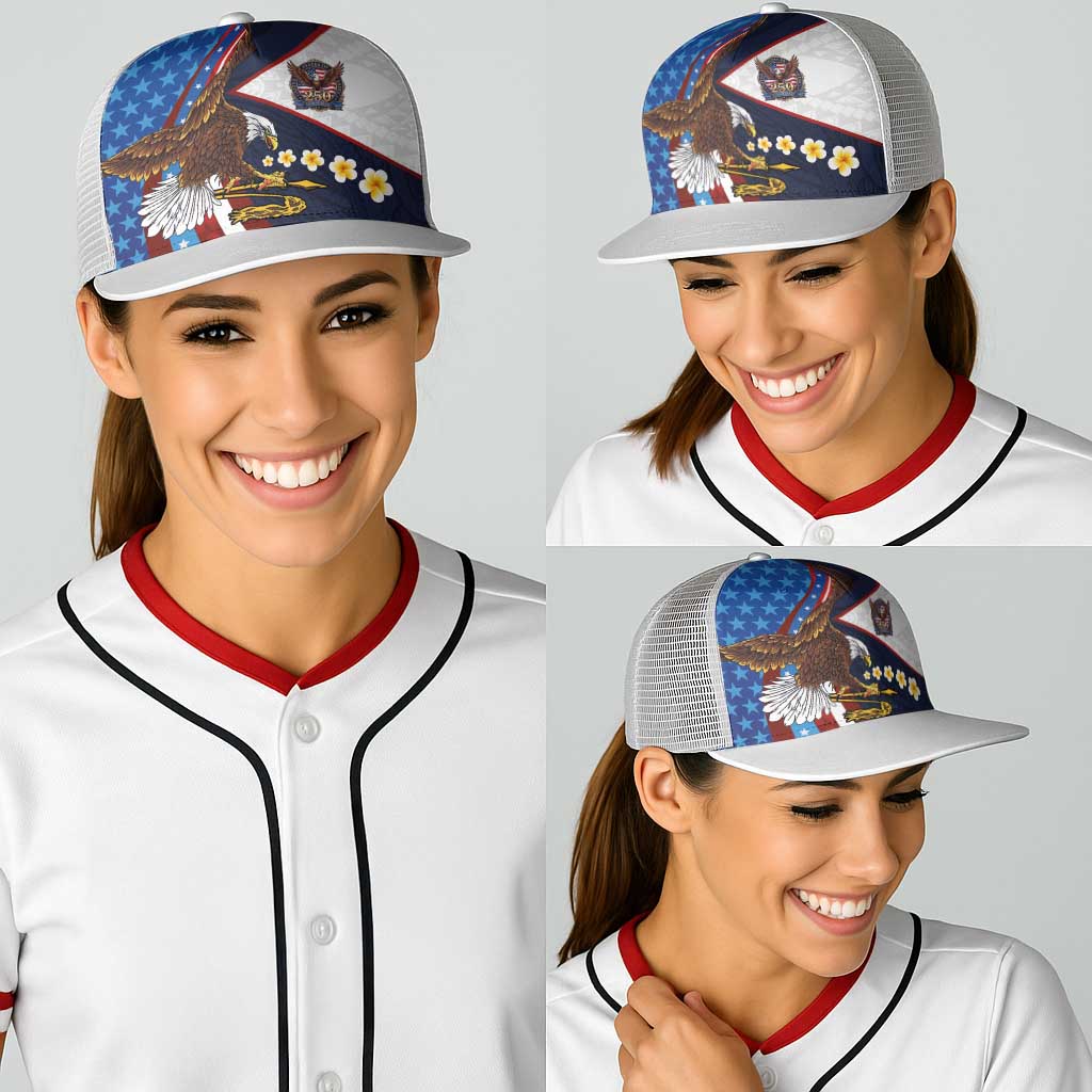 American Samoa and United States Semiquincentennial Baseball Net Cap Bald Eagle with National Flag Style