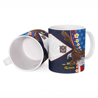 American Samoa and United States Semiquincentennial Ceramic Mug Bald Eagle with National Flag Style