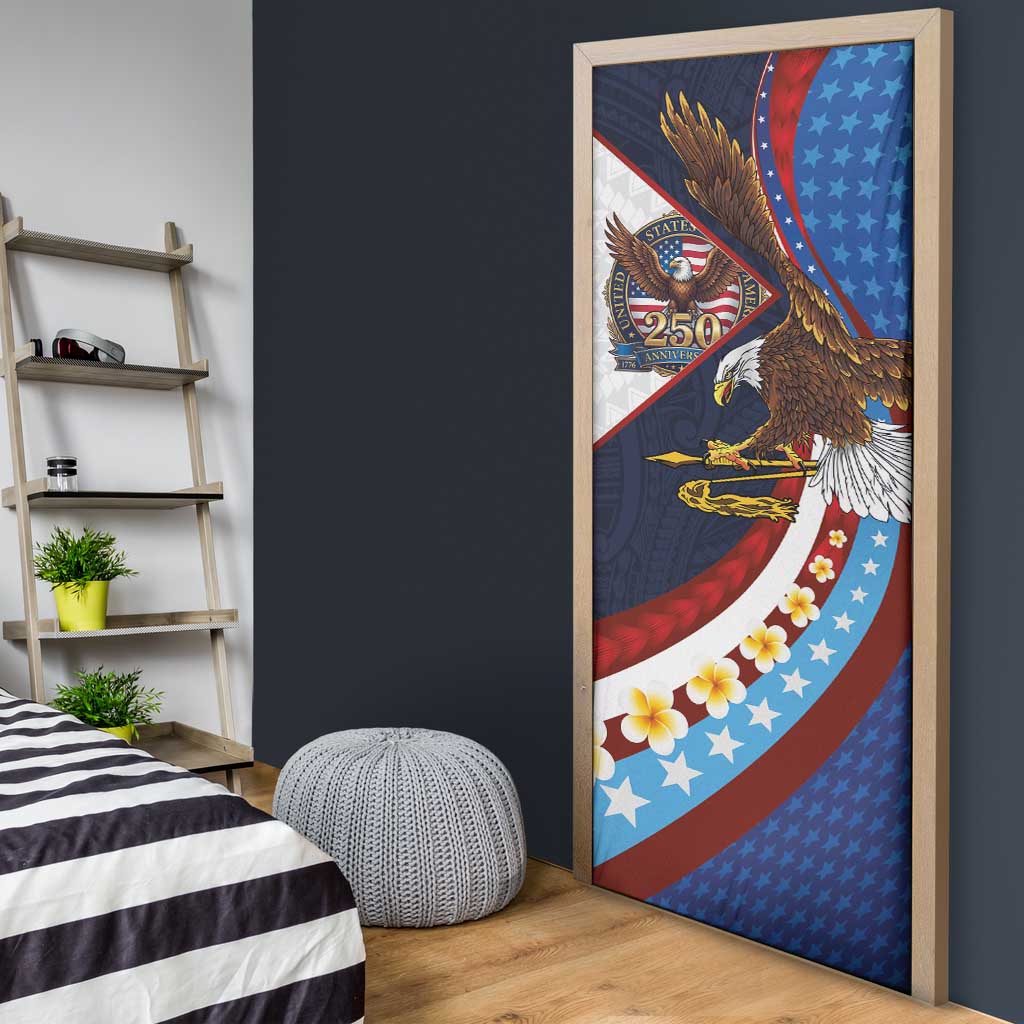 American Samoa and United States Semiquincentennial Door Cover Bald Eagle with National Flag Style