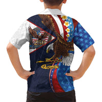 American Samoa and United States Semiquincentennial Family Matching Tank Maxi Dress and Hawaiian Shirt Bald Eagle with National Flag Style LT03 - Polynesian Pride