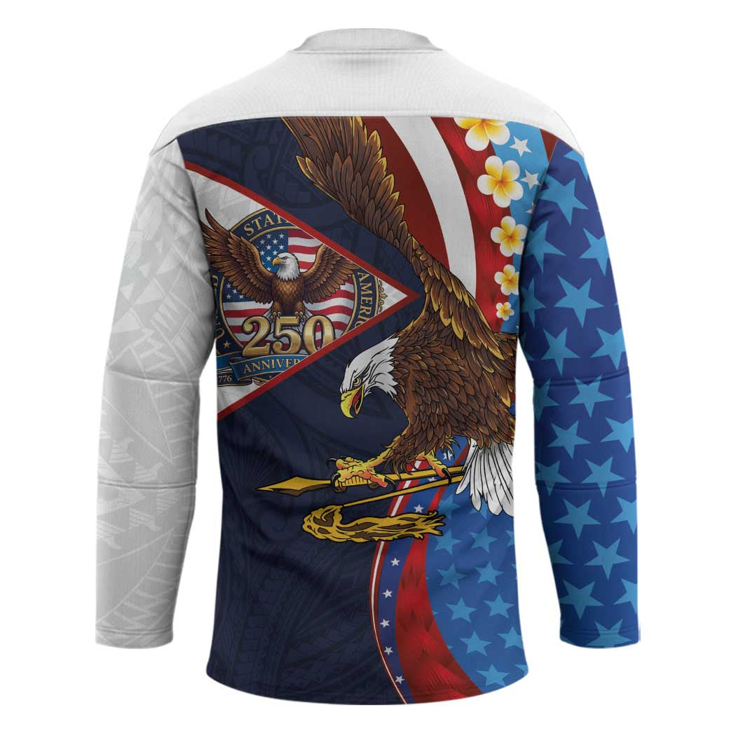American Samoa and United States Semiquincentennial Hockey Jersey Bald Eagle with National Flag Style