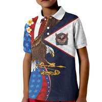 American Samoa and United States Semiquincentennial Kid Polo Shirt Bald Eagle with National Flag Style