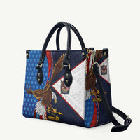 American Samoa and United States Semiquincentennial Leather Bag Bald Eagle with National Flag Style