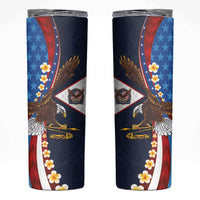 American Samoa and United States Semiquincentennial Skinny Tumbler Bald Eagle with National Flag Style LT03 Multicolor - Polynesian Pride