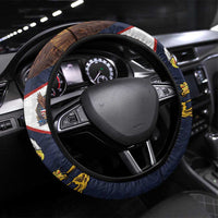 American Samoa and United States Semiquincentennial Steering Wheel Cover Bald Eagle with National Flag Style LT03 Universal Fit Multicolor - Polynesian Pride
