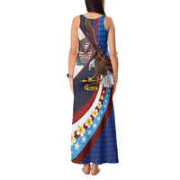 American Samoa and United States Semiquincentennial Tank Maxi Dress Bald Eagle with National Flag Style