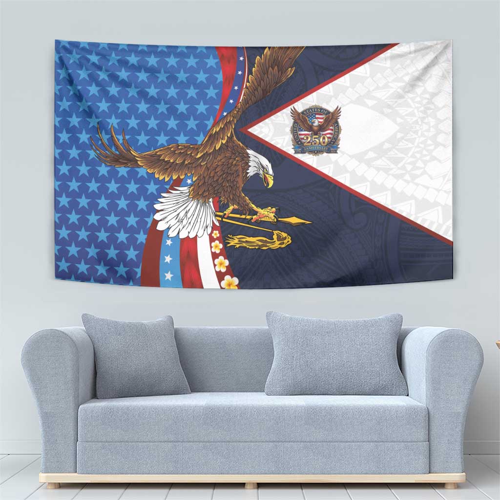 American Samoa and United States Semiquincentennial Tapestry Bald Eagle with National Flag Style