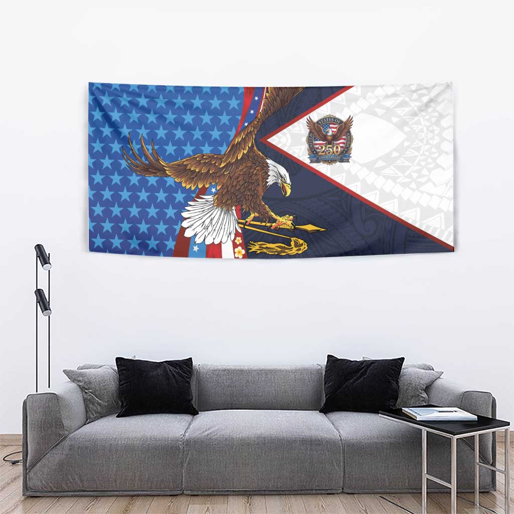 American Samoa and United States Semiquincentennial Tapestry Bald Eagle with National Flag Style