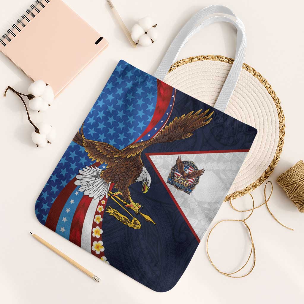 American Samoa and United States Semiquincentennial Tote Bag Bald Eagle with National Flag Style