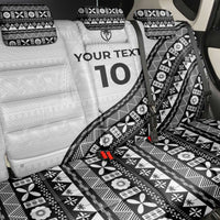 Custom Fijian Rugby Back Car Seat Cover Tapa Pattern and Palm Tree Tribal