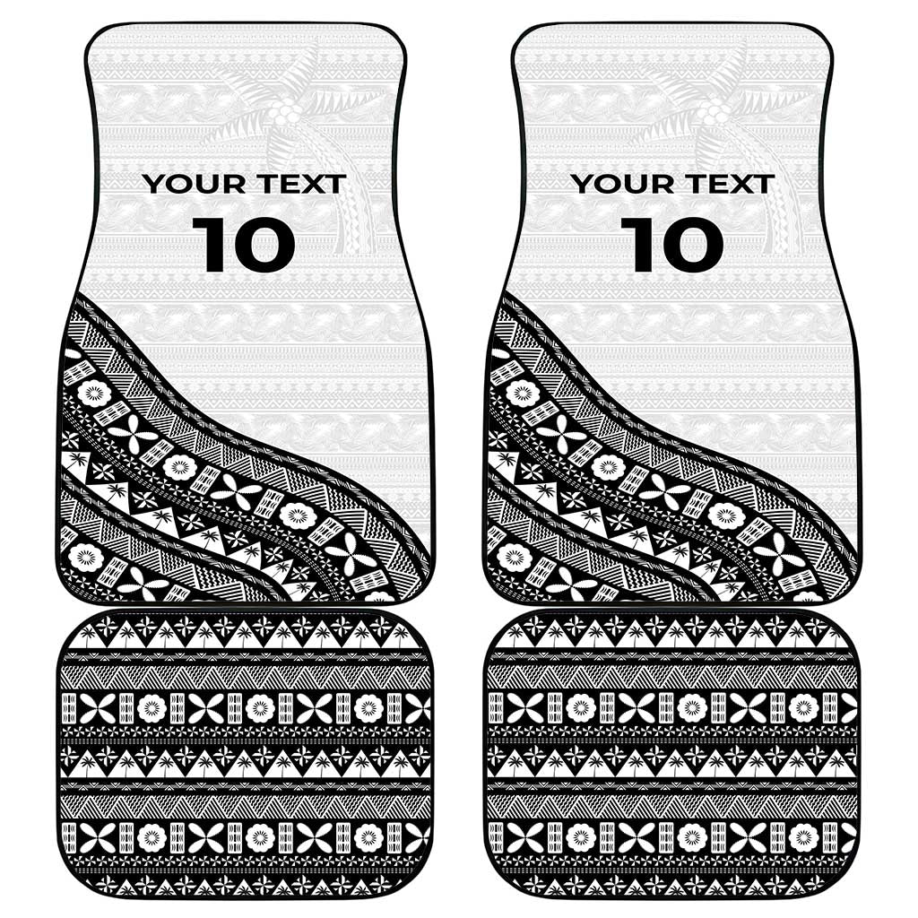 Custom Fijian Rugby Car Mats Tapa Pattern and Palm Tree Tribal