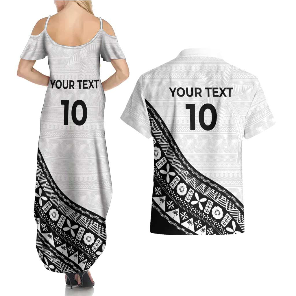 Custom Fijian Rugby Couples Matching Summer Maxi Dress and Hawaiian Shirt Tapa Pattern and Palm Tree Tribal LT03 - Polynesian Pride