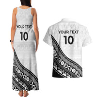 Custom Fijian Rugby Couples Matching Tank Maxi Dress and Hawaiian Shirt Tapa Pattern and Palm Tree Tribal LT03 - Polynesian Pride