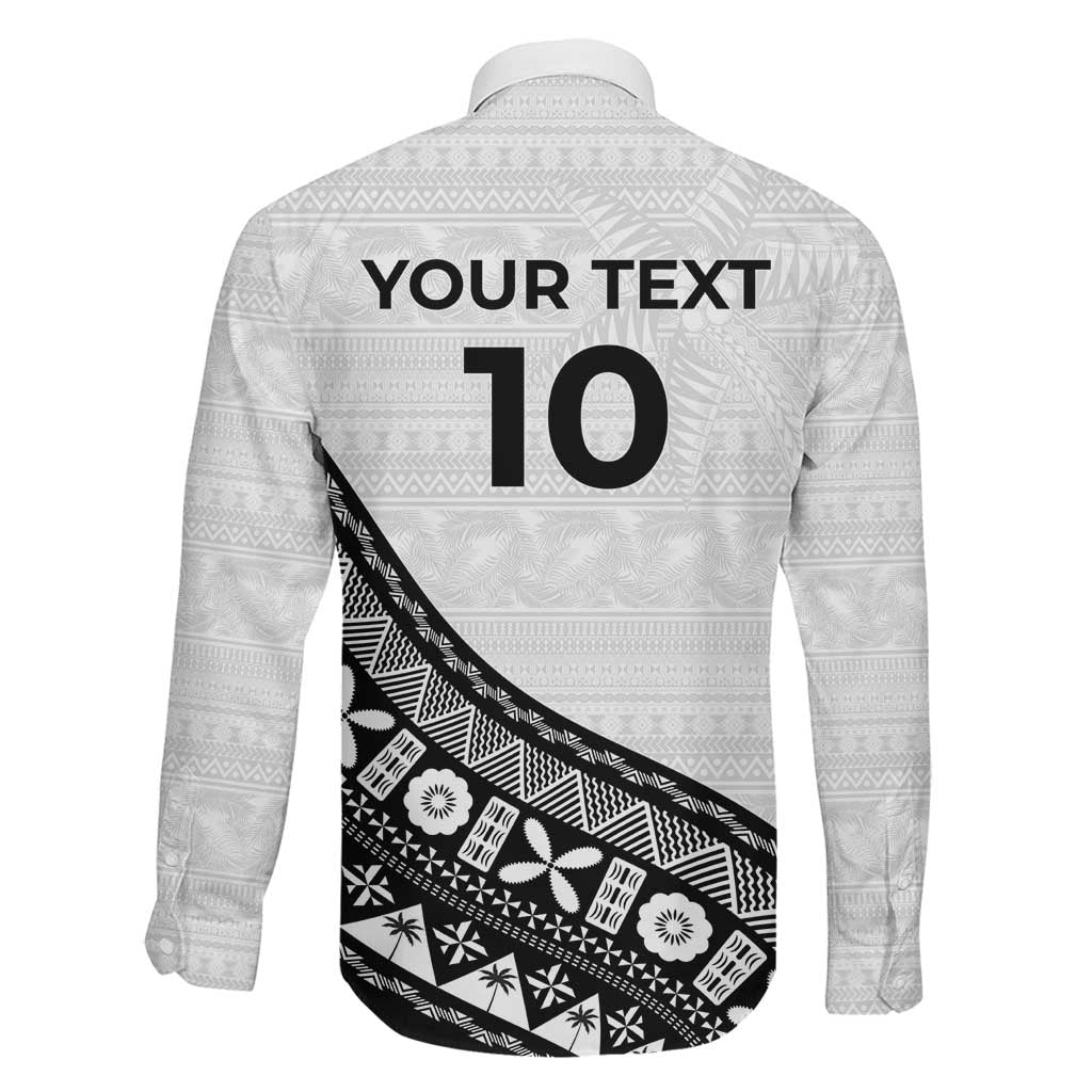 Custom Fijian Rugby Family Matching Off The Shoulder Long Sleeve Dress and Hawaiian Shirt Tapa Pattern and Palm Tree Tribal LT03 - Polynesian Pride