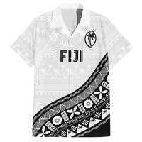 Custom Fijian Rugby Hawaiian Shirt Tapa Pattern and Palm Tree Tribal