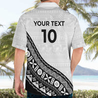 Custom Fijian Rugby Hawaiian Shirt Tapa Pattern and Palm Tree Tribal