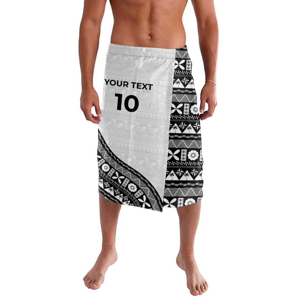 Custom Fijian Rugby Lavalava Tapa Pattern and Palm Tree Tribal