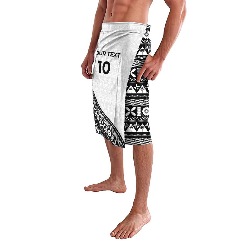 Custom Fijian Rugby Lavalava Tapa Pattern and Palm Tree Tribal