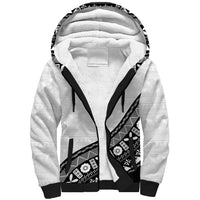 Custom Fijian Rugby Sherpa Hoodie Tapa Pattern and Palm Tree Tribal