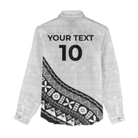 Custom Fijian Rugby Women Casual Shirt Tapa Pattern and Palm Tree Tribal