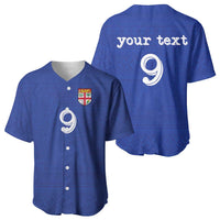 Custom Fijian Football Baseball Jersey Tapa Pattern and Shark Tribal