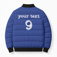 Custom Fijian Football Bomber Puffer Jacket Tapa Pattern and Shark Tribal