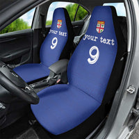 Custom Fijian Football Car Seat Cover Tapa Pattern and Shark Tribal