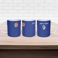 Custom Fijian Football Ceramic Mug Tapa Pattern and Shark Tribal