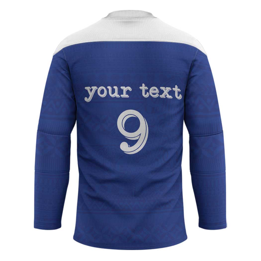 Custom Fijian Football Hockey Jersey Tapa Pattern and Shark Tribal
