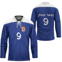 Custom Fijian Football Hockey Jersey Tapa Pattern and Shark Tribal