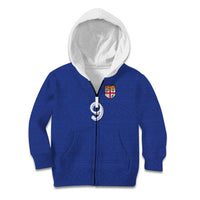 Custom Fijian Football Kid Hoodie Tapa Pattern and Shark Tribal