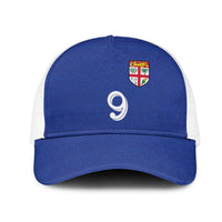 Custom Fijian Football Mesh Trucker Cap Tapa Pattern and Shark Tribal