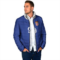 Custom Fijian Football Padded Jacket Tapa Pattern and Shark Tribal LT03 - Polynesian Pride