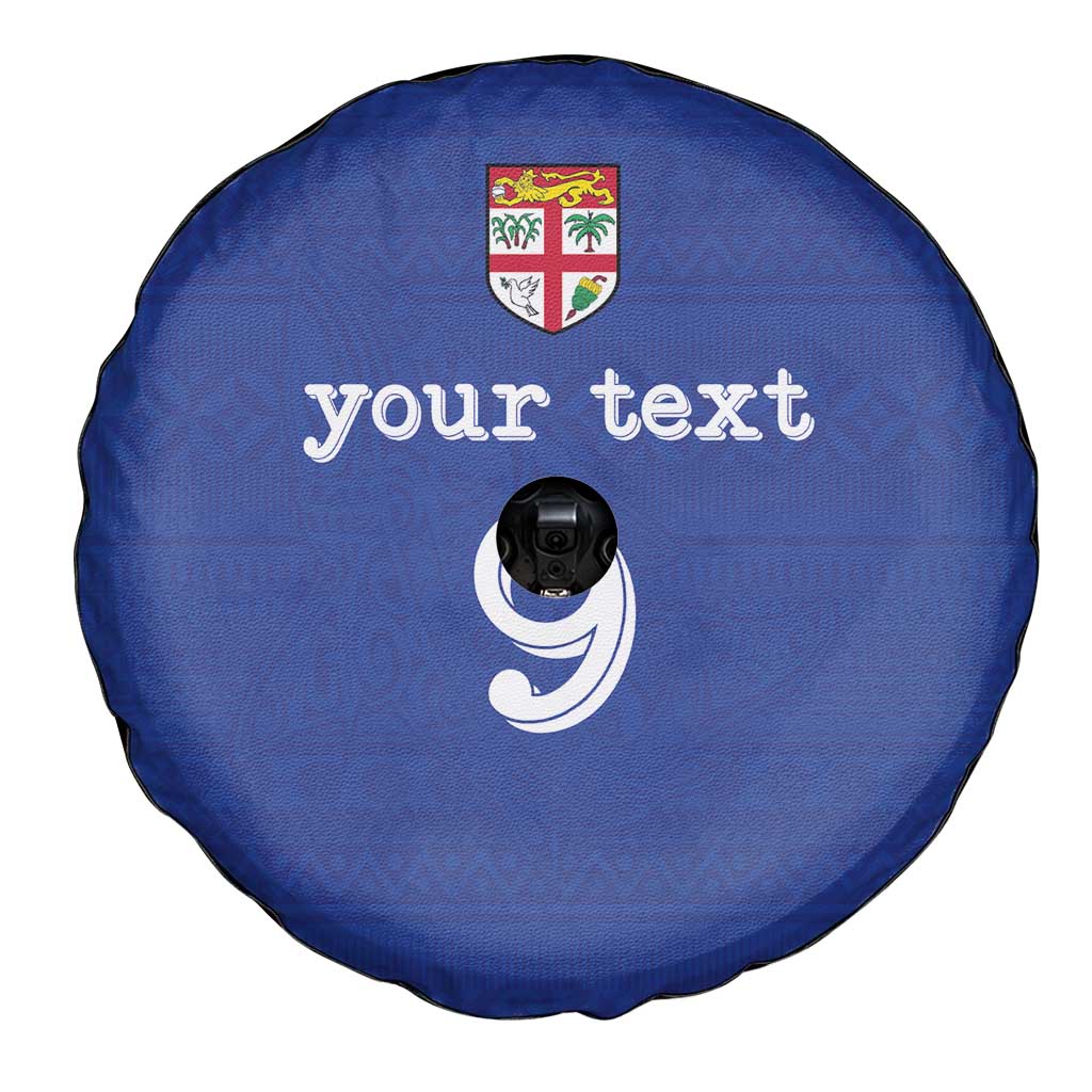 Custom Fijian Football Spare Tire Cover Tapa Pattern and Shark Tribal