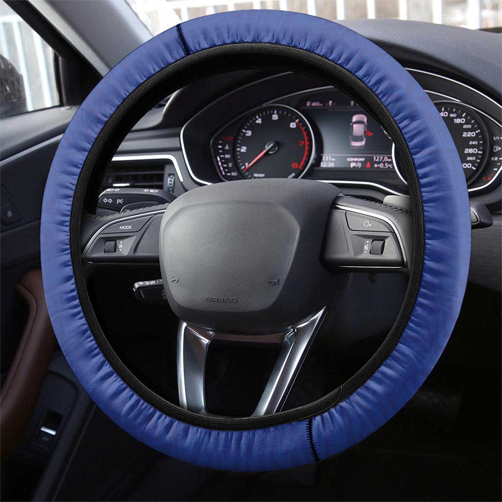 Fijian Football Steering Wheel Cover Tapa Pattern and Shark Tribal