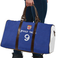Custom Fijian Football Travel Bag Tapa Pattern and Shark Tribal