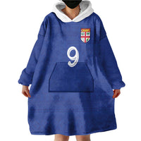Custom Fijian Football Wearable Blanket Hoodie Tapa Pattern and Shark Tribal LT03 - Polynesian Pride