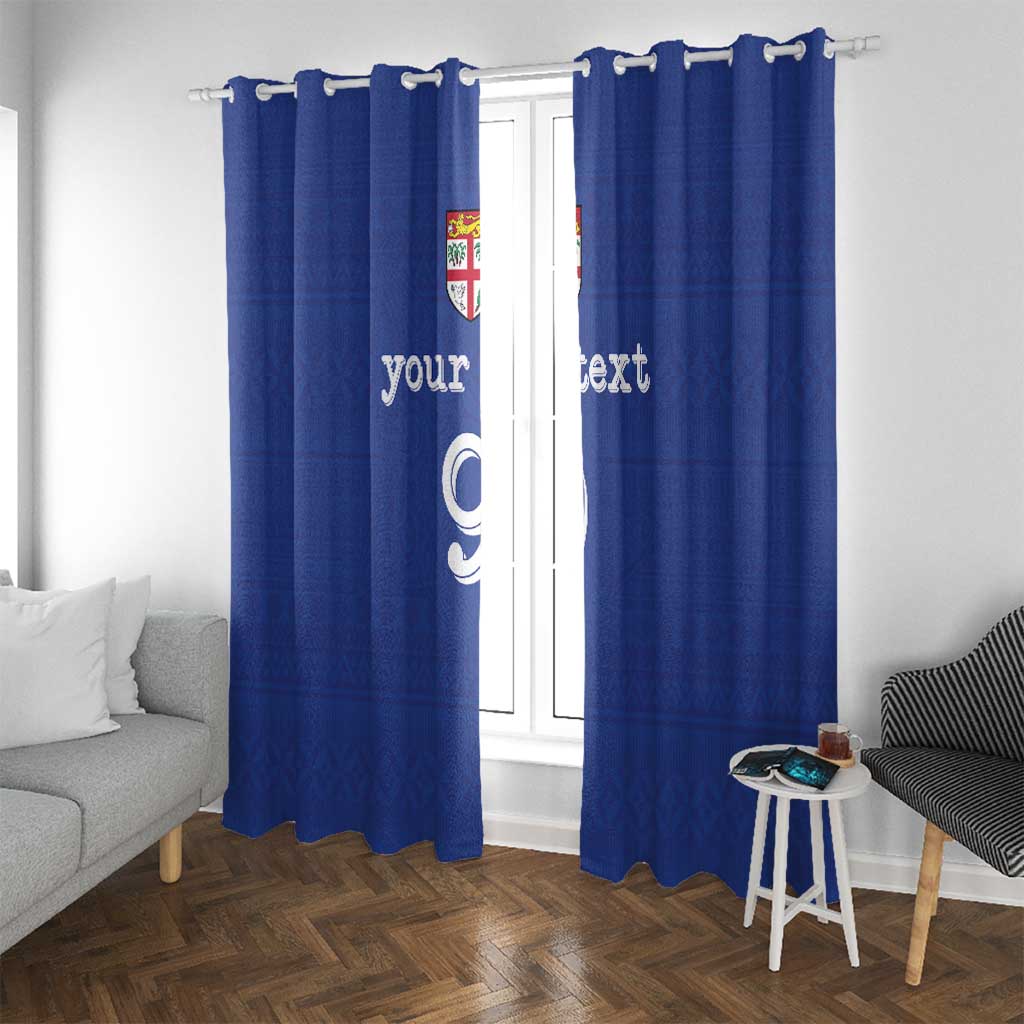 Custom Fijian Football Window Curtain Tapa Pattern and Shark Tribal