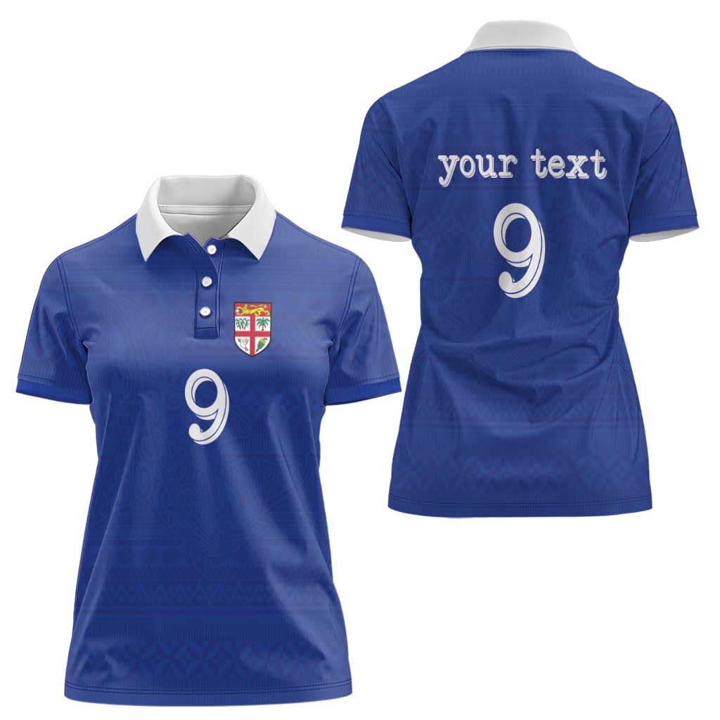 Custom Fijian Football Women Polo Shirt Tapa Pattern and Shark Tribal LT03 - Polynesian Pride