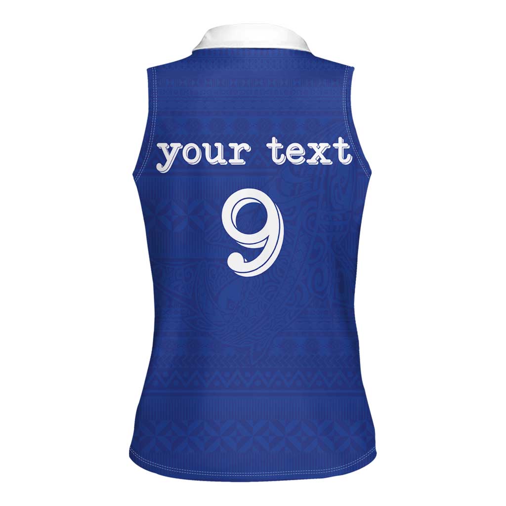 Custom Fijian Football Women Sleeveless Polo Shirt Tapa Pattern and Shark Tribal LT03 - Polynesian Pride