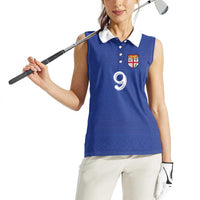 Custom Fijian Football Women Sleeveless Polo Shirt Tapa Pattern and Shark Tribal LT03 - Polynesian Pride