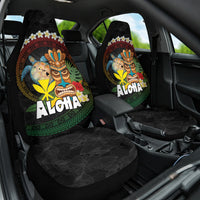 Aloha Hawaii Car Seat Cover Kanaka Maoli with Polynesian Spiral Plumeria LT03 One Size Black - Polynesian Pride