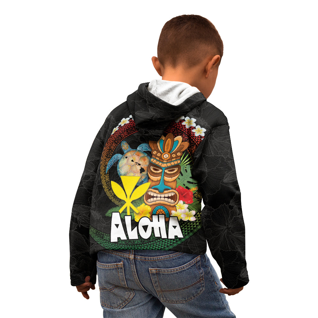 Aloha Hawaii Kid Hoodie Kanaka Maoli with Polynesian Spiral Plumeria LT03 - Polynesian Pride
