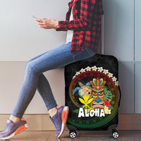 Aloha Hawaii Luggage Cover Kanaka Maoli with Polynesian Spiral Plumeria LT03 - Polynesian Pride