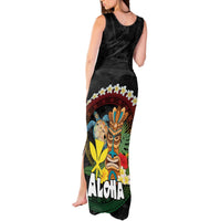 Aloha Hawaii Tank Maxi Dress Kanaka Maoli with Polynesian Spiral Plumeria LT03 - Polynesian Pride
