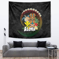 Aloha Hawaii Tapestry Kanaka Maoli with Polynesian Spiral Plumeria