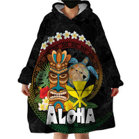 Aloha Hawaii Wearable Blanket Hoodie Kanaka Maoli with Polynesian Spiral Plumeria LT03 - Polynesian Pride