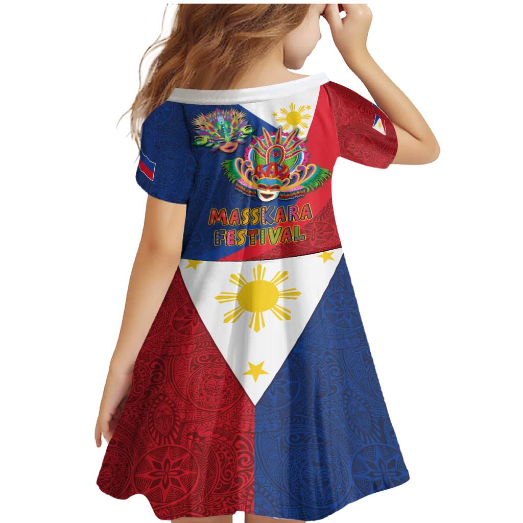 Philippines MassKara Family Matching Mermaid Dress and Hawaiian Shirt Filipino Carnival Mask and Polynesian Pattern LT03 - Polynesian Pride