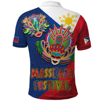 Philippines MassKara Polo Shirt Filipino Carnival Mask and Polynesian Pattern LT03 - Polynesian Pride